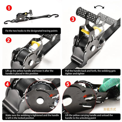 🔥Christmas Sale 49% OFF – Pro Reinforced Heavy-Duty Auto-Retractable Ratchet Straps