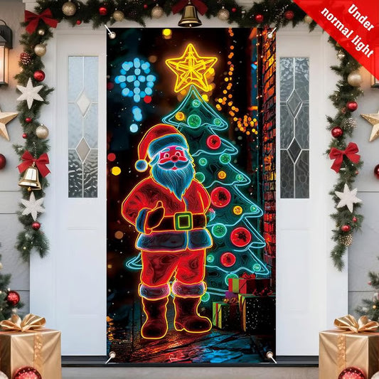 🏆Flash Sale⚡8K+ SOLD! Almost Gone-💥Fluorescent Christmas Door Cover Party Banner